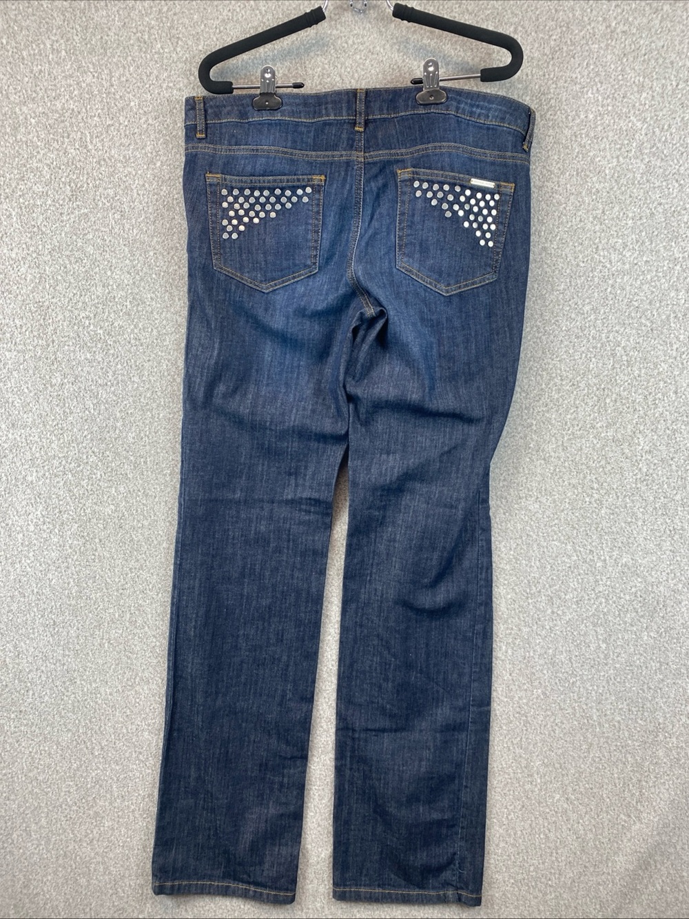 Michael Kors Studded Pocket Mid Rise Straight Leg Jeans Size 10 Edgy